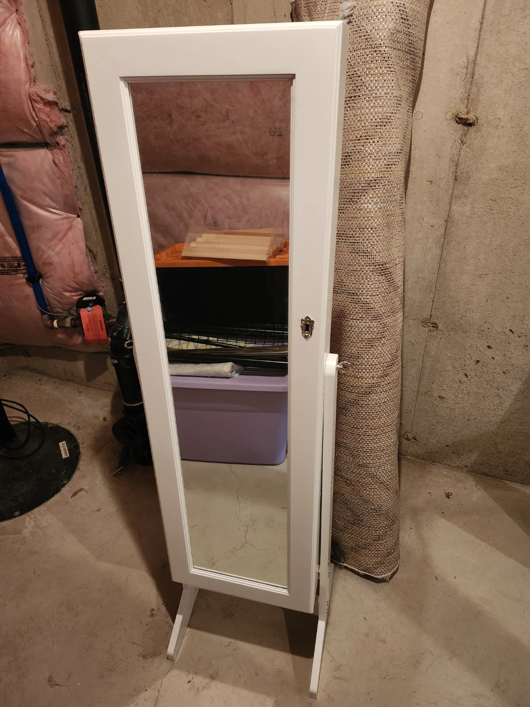 White Cheval Mirror Jewellery Cabinet Dresser - photo 2