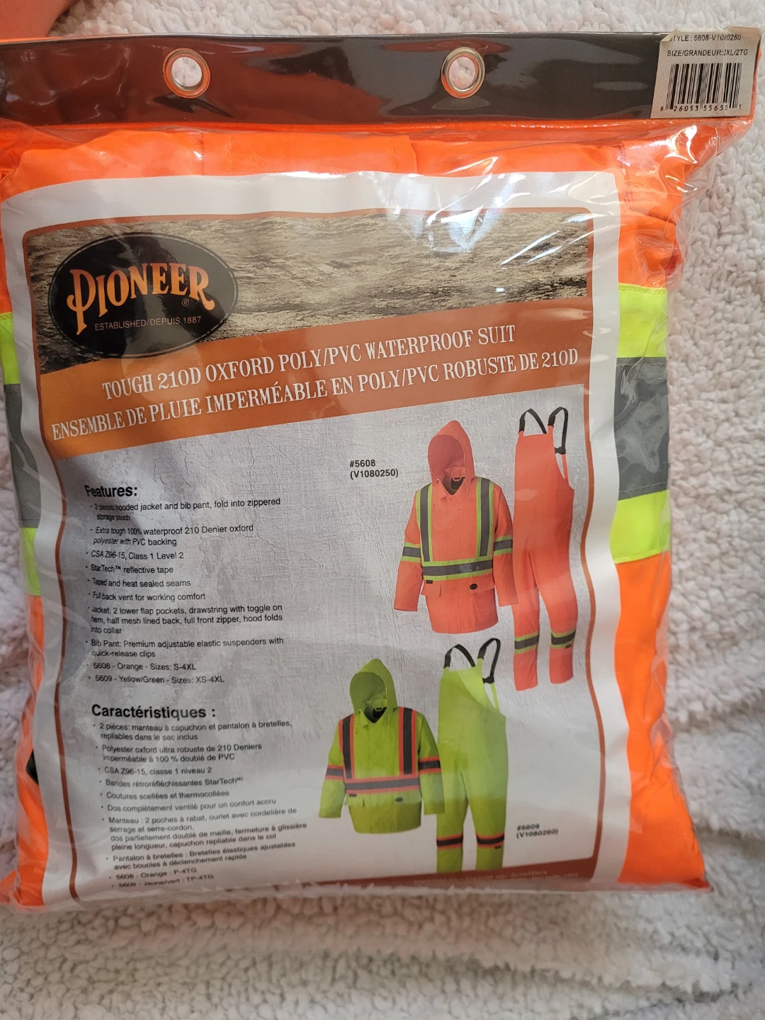 Pioneer Tough 210D Oxford Poly/PVC Waterproof Suit 2xl - photo 3