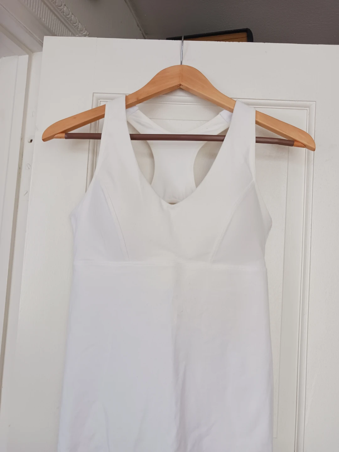 New !! White Tank Top with Built-in Bra.  Size L. - photo 2