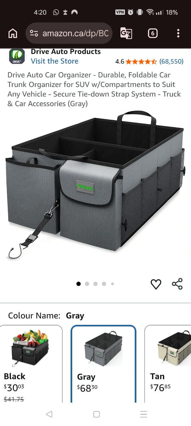 Foldable Car Trunk Organizer