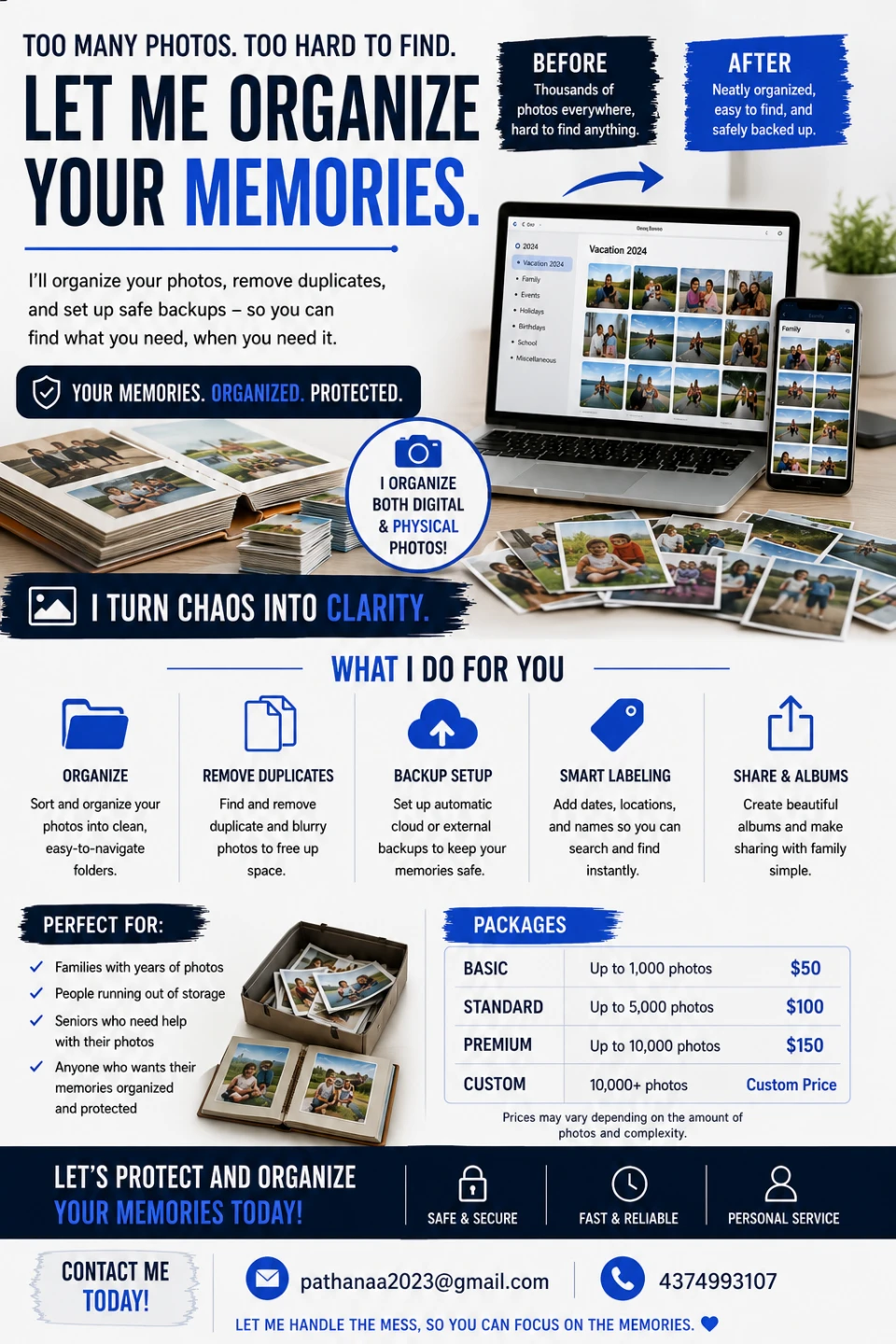 Photo Organization Service - Digital & Physical Photos