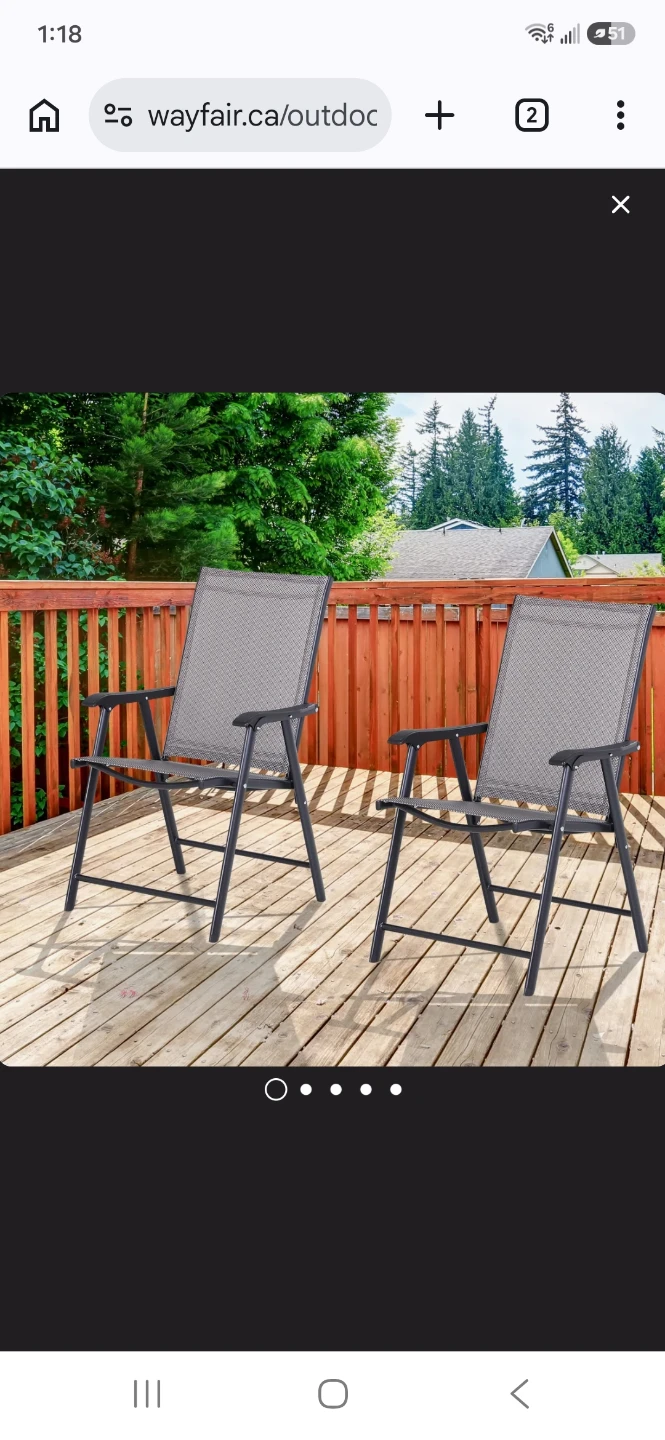 BNIB Peter Outdoor Folding Chairs 4x