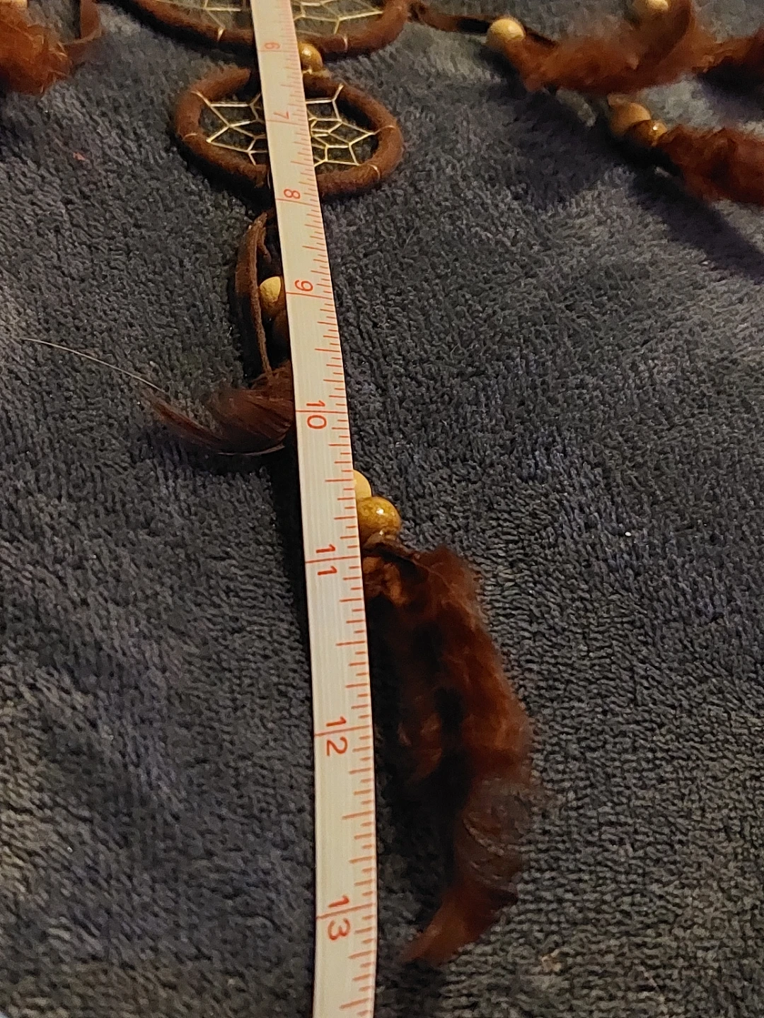 Brown Dreamcatcher with Feathers and Beads - photo 2