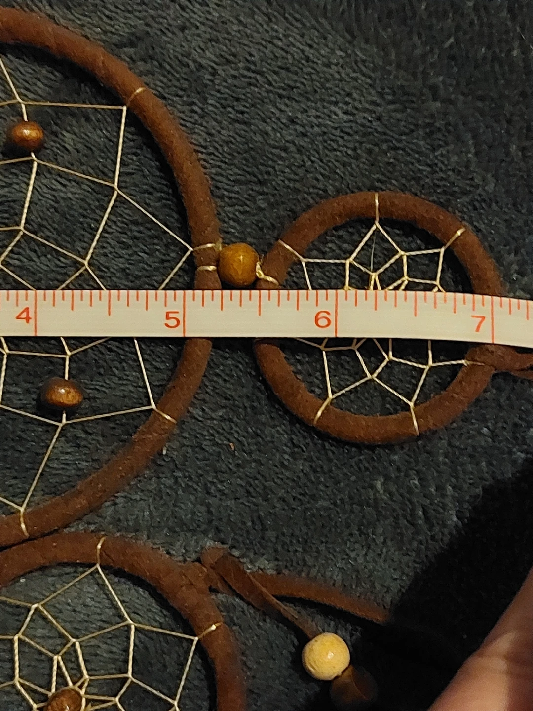 Brown Dreamcatcher with Feathers and Beads - photo 3