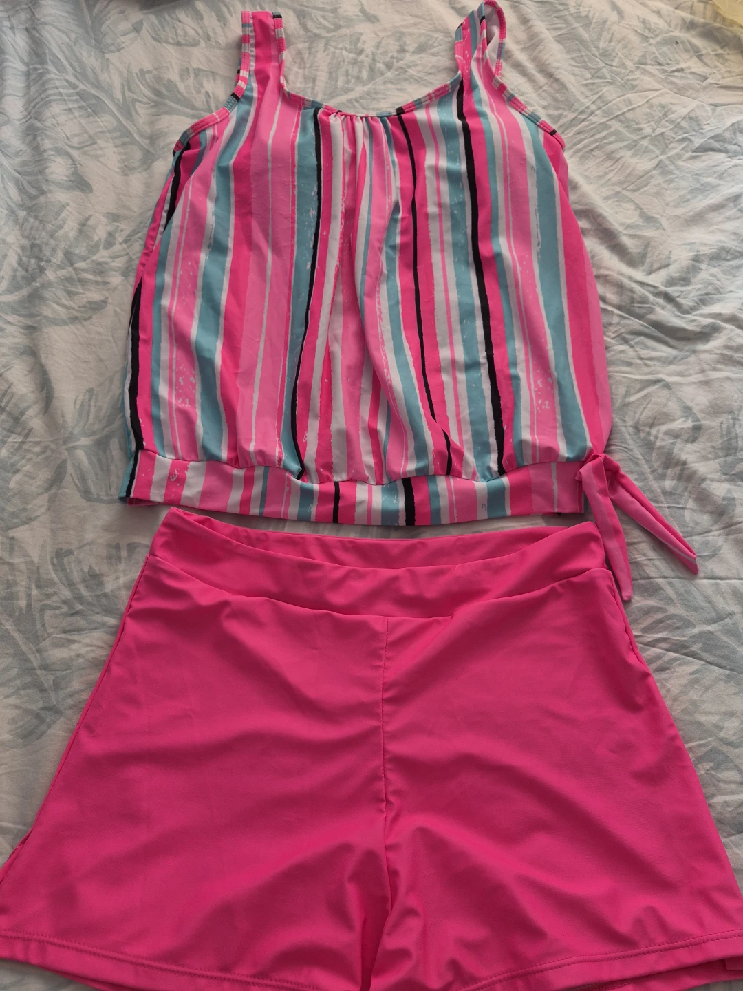 Ladies colourful striped Tankini Set size xl