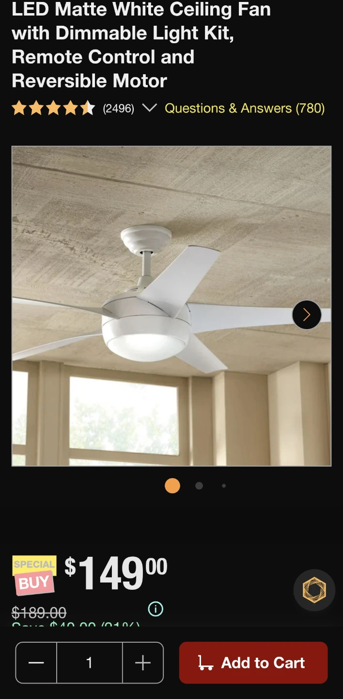 Home Decorators Collection Windward IV 52-in LED Ceiling Fan - photo 2