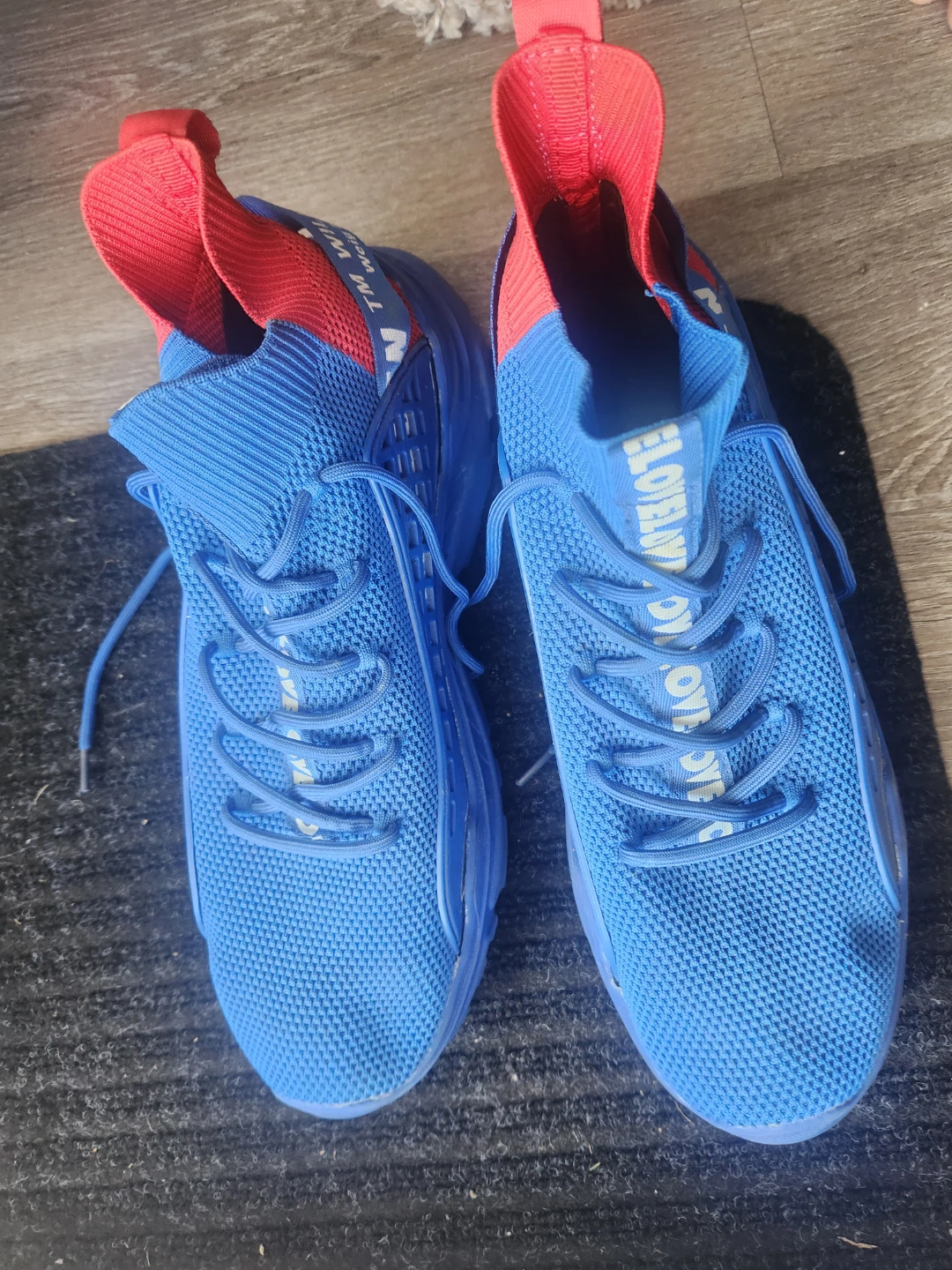 Blue and red knit sneakers - photo 2
