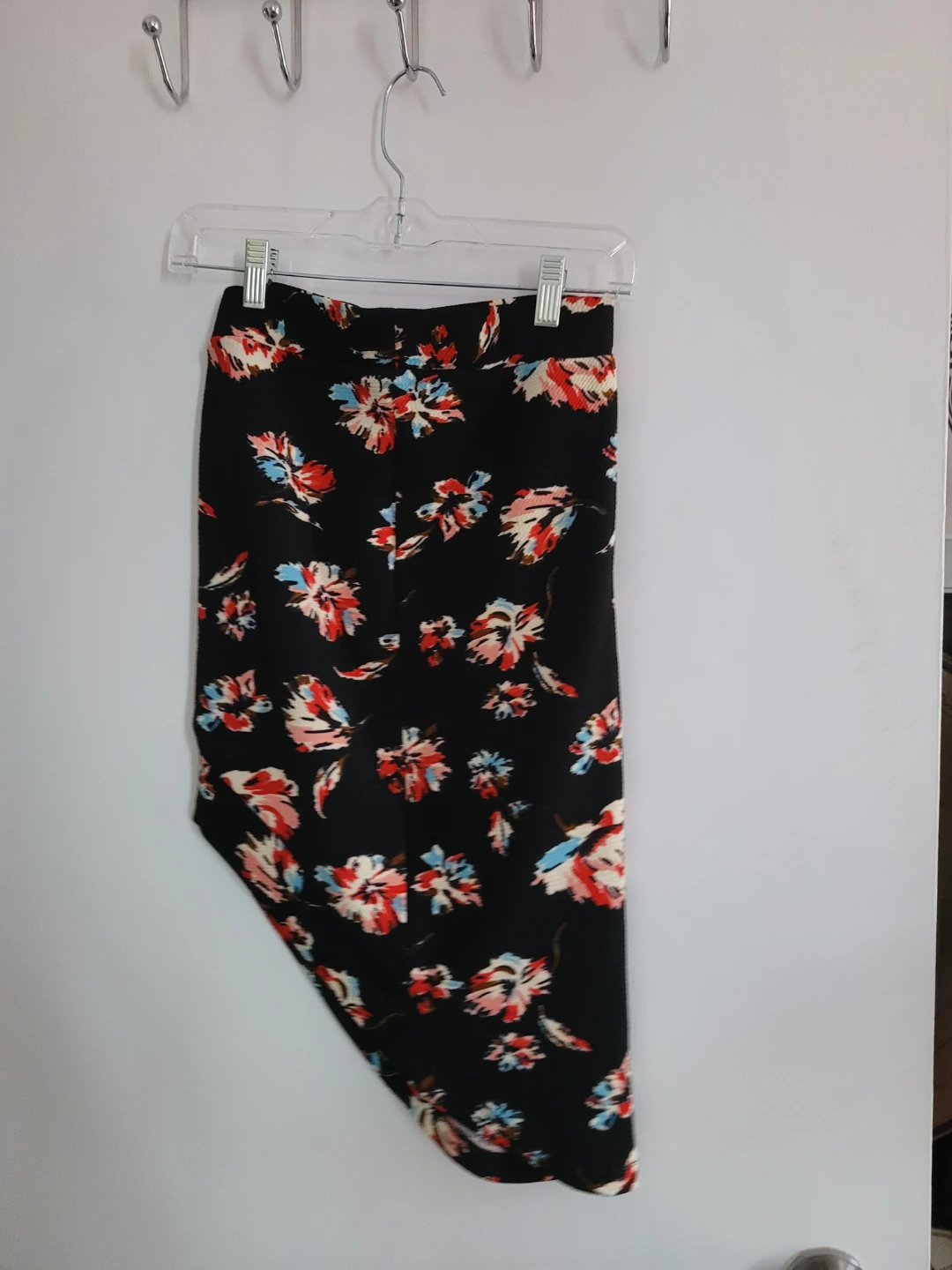 Black Floral Print Midi Skirt - photo 2