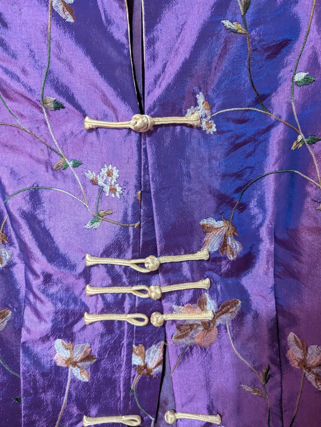 Floral Satin Brocade Jacket, Purple - Size 14 - photo 5