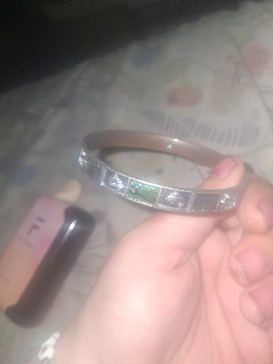 Dolphin Bracelet with abalone shell and clear stones