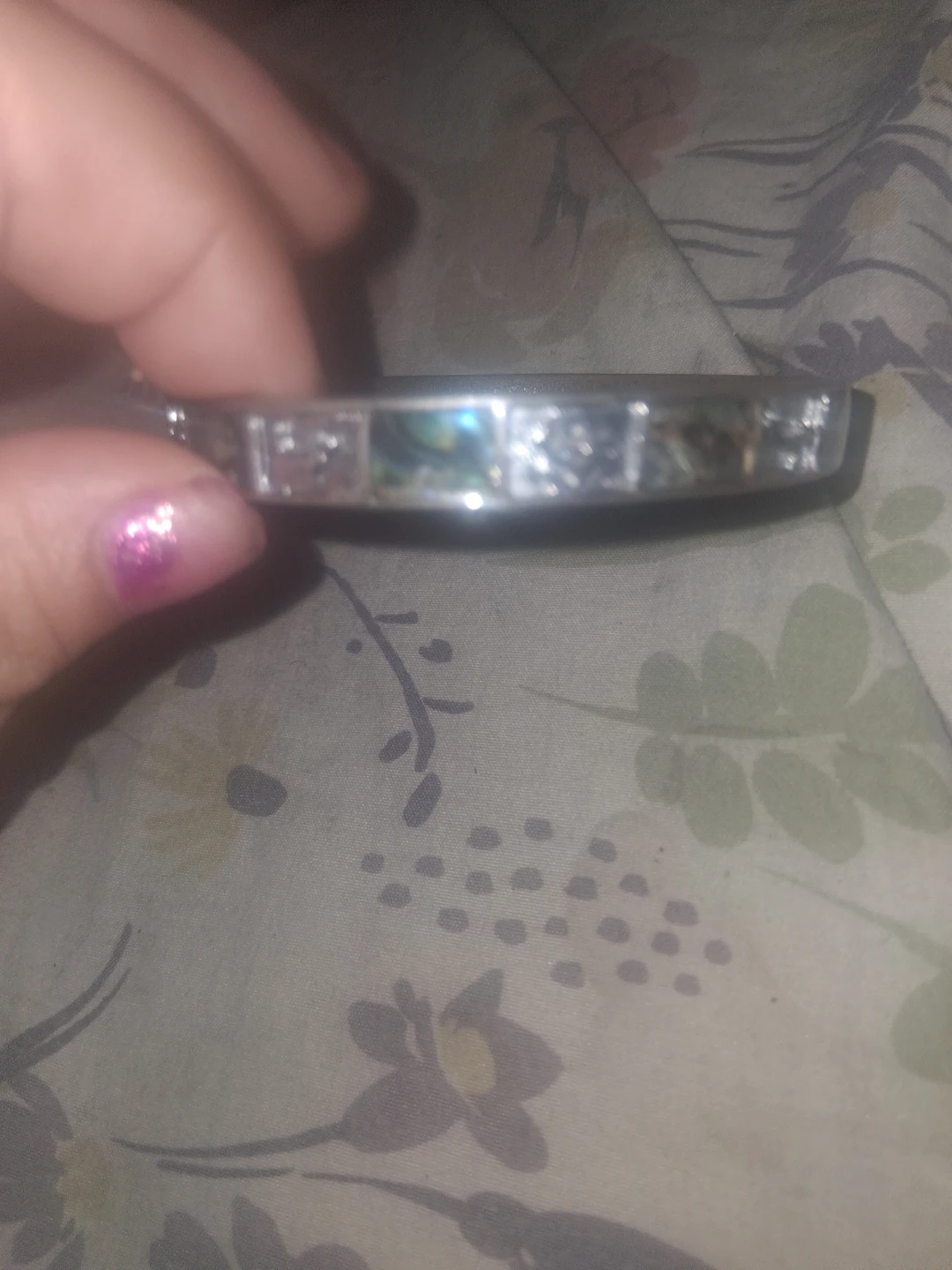 Dolphin Bracelet with abalone shell and clear stones - photo 3