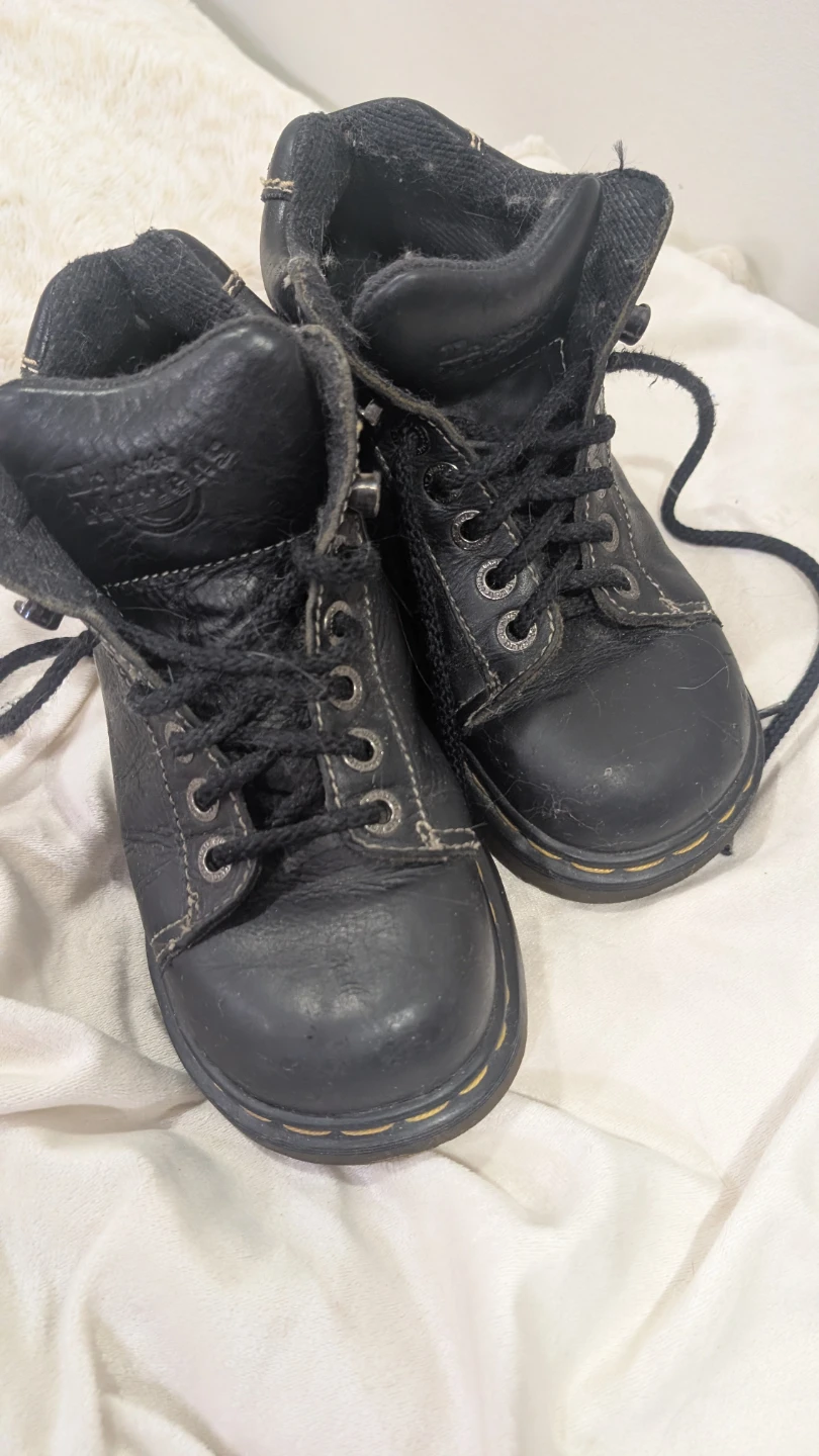 Dr. Martens Black Leather Boots Size 5
