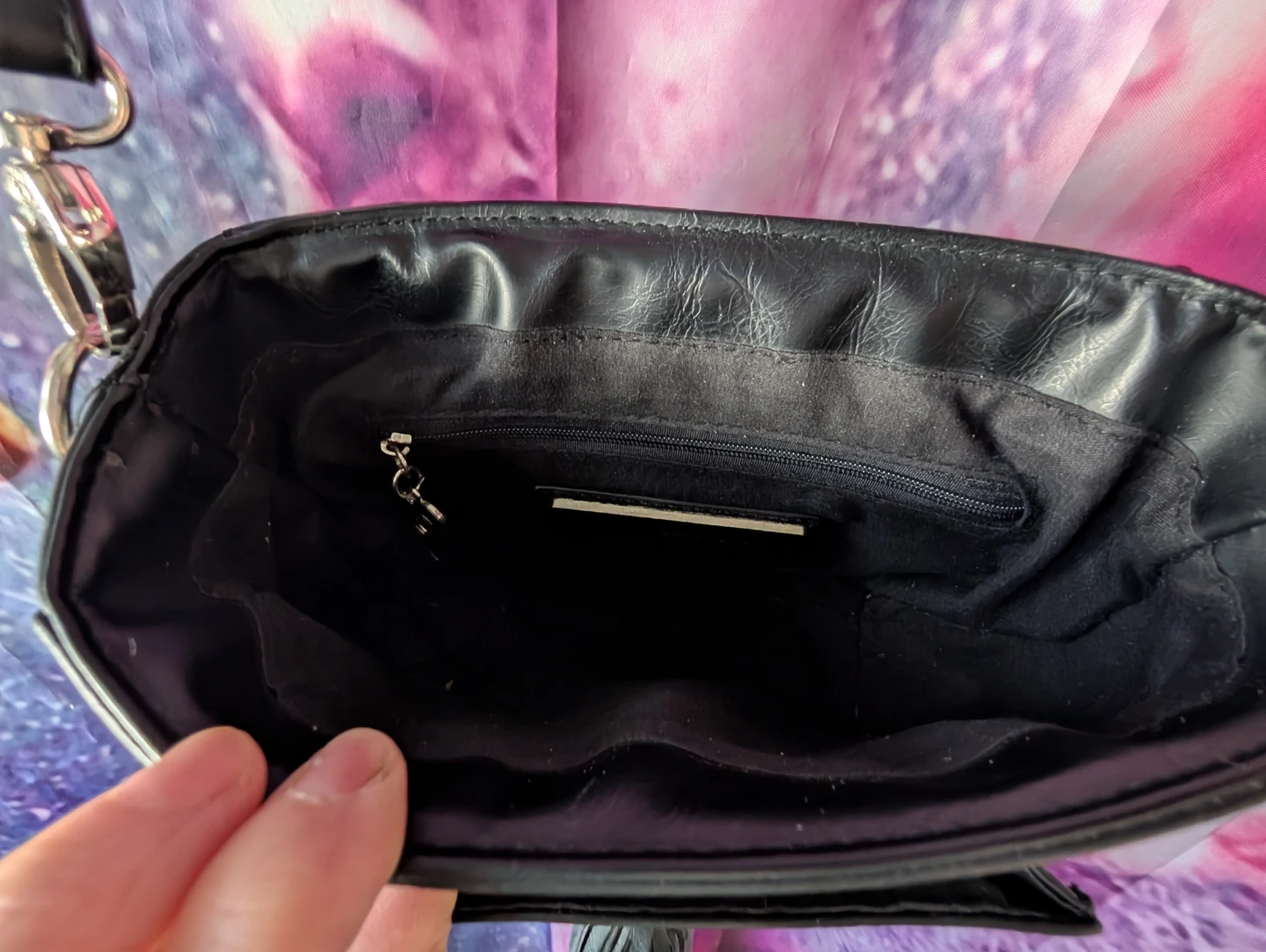 Restyle Black crossbody purse with moon accent - photo 3