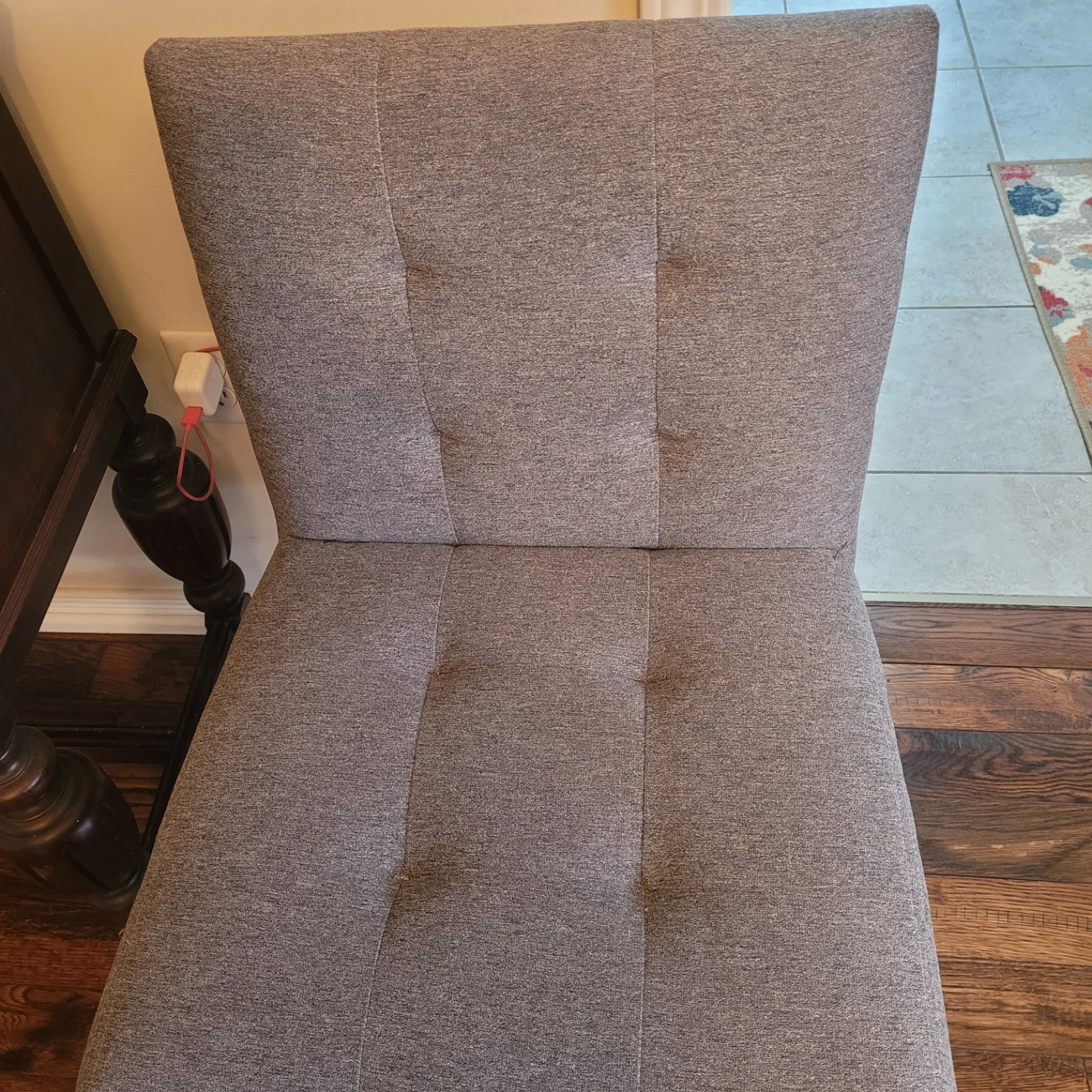 Grey Upholstered Bench