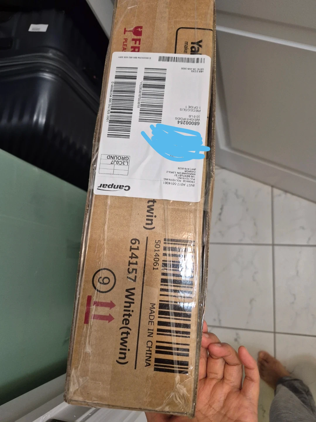 Unopened) White Metal Bed Frame  twin - photo 3