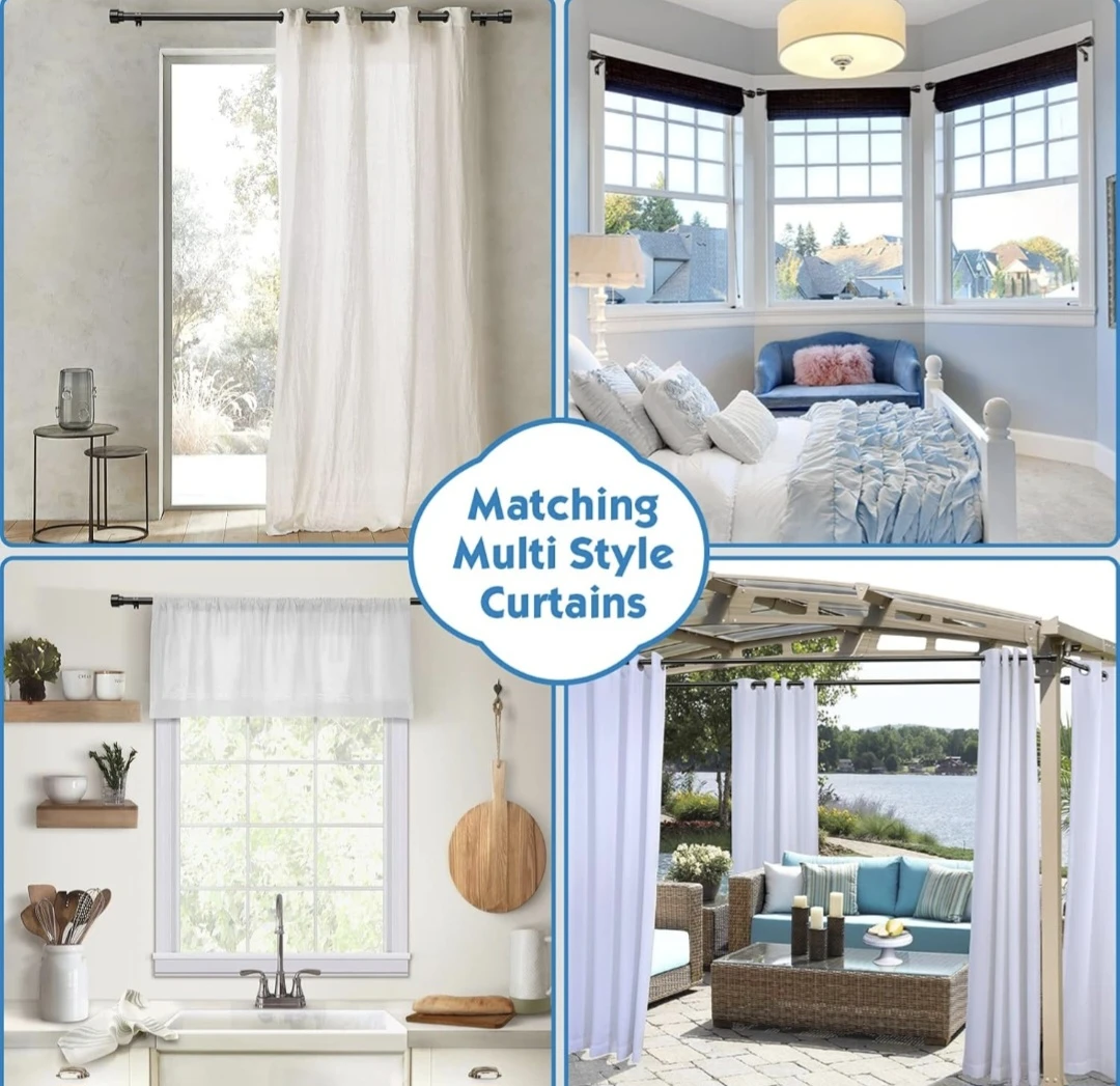 Adjustable Curtain Rod Set Heavy Duty 28"-90" High Gloss - photo 3