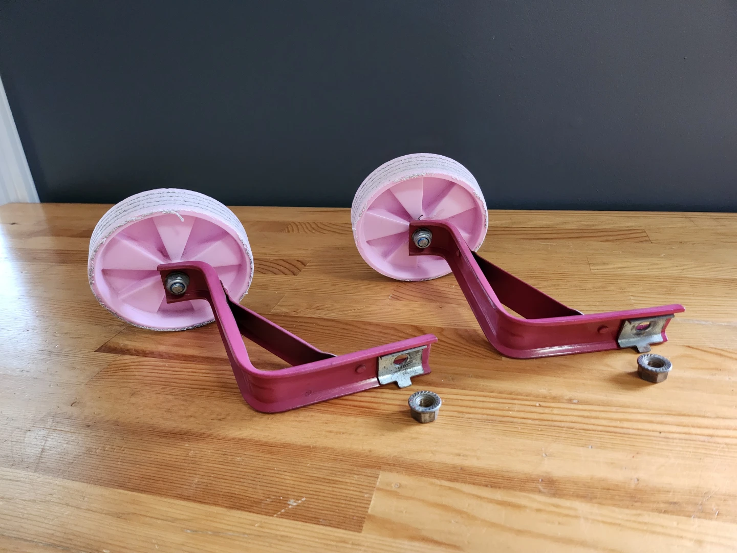 Pink Bicycle Training Wheels