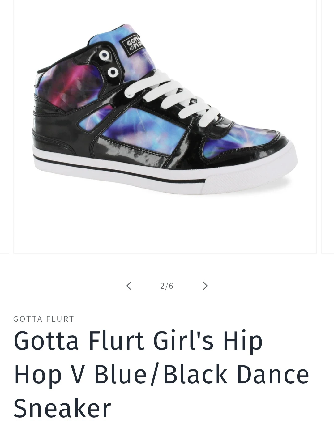 Gotta Flurt Girl's Hip Hop V Blue/Black Dance Sneakers