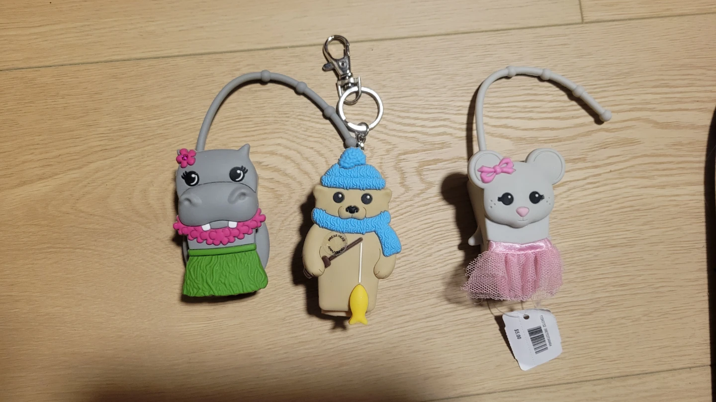 3 Hand Sanitizer Holders with Keychains