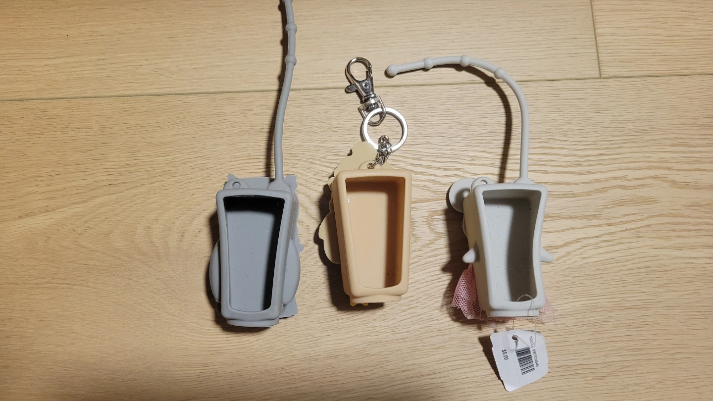 3 Hand Sanitizer Holders with Keychains - photo 2