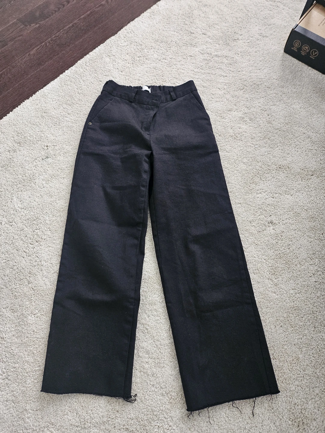 OAK + FORT Black Wide Leg Cropped Pants XS