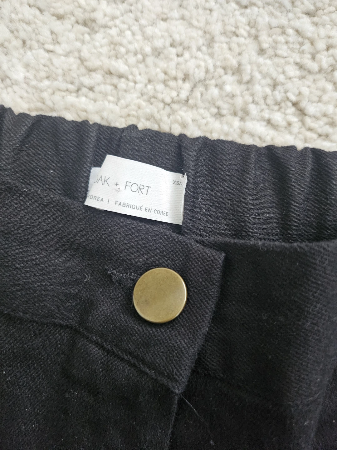 OAK + FORT Black Wide Leg Cropped Pants XS - photo 3
