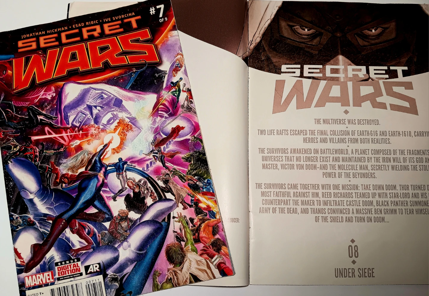 Secret Wars #7 & #8 of 9 Marvel Comics - Alex Ross cover 2015