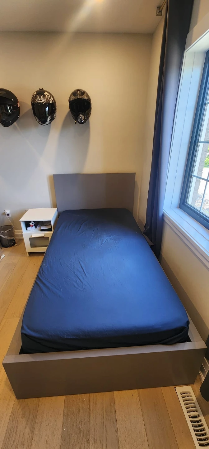 Grey Modern Platform Bed Frame