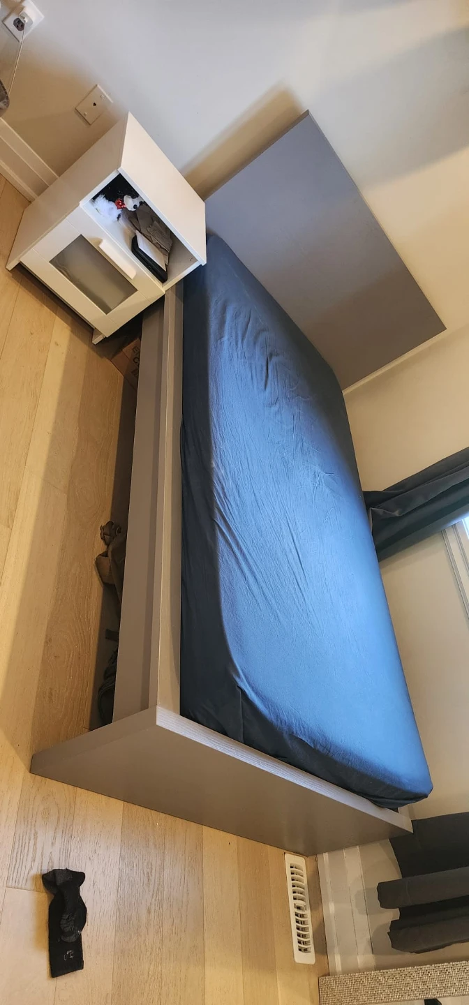 Grey Modern Platform Bed Frame - photo 2