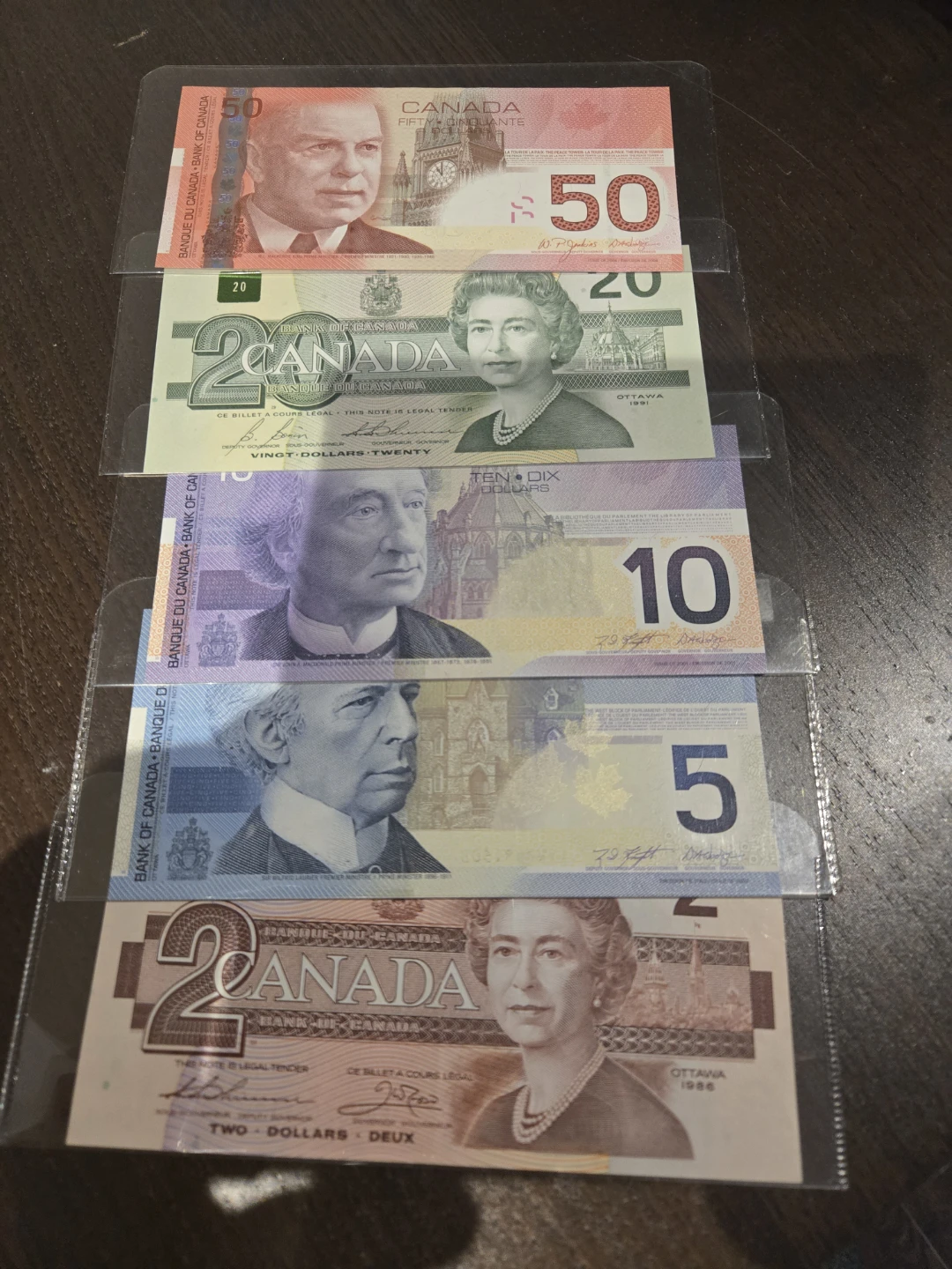 BRAND NEW Canada Banknotes Collection - $2, $5, $10, $20, $50