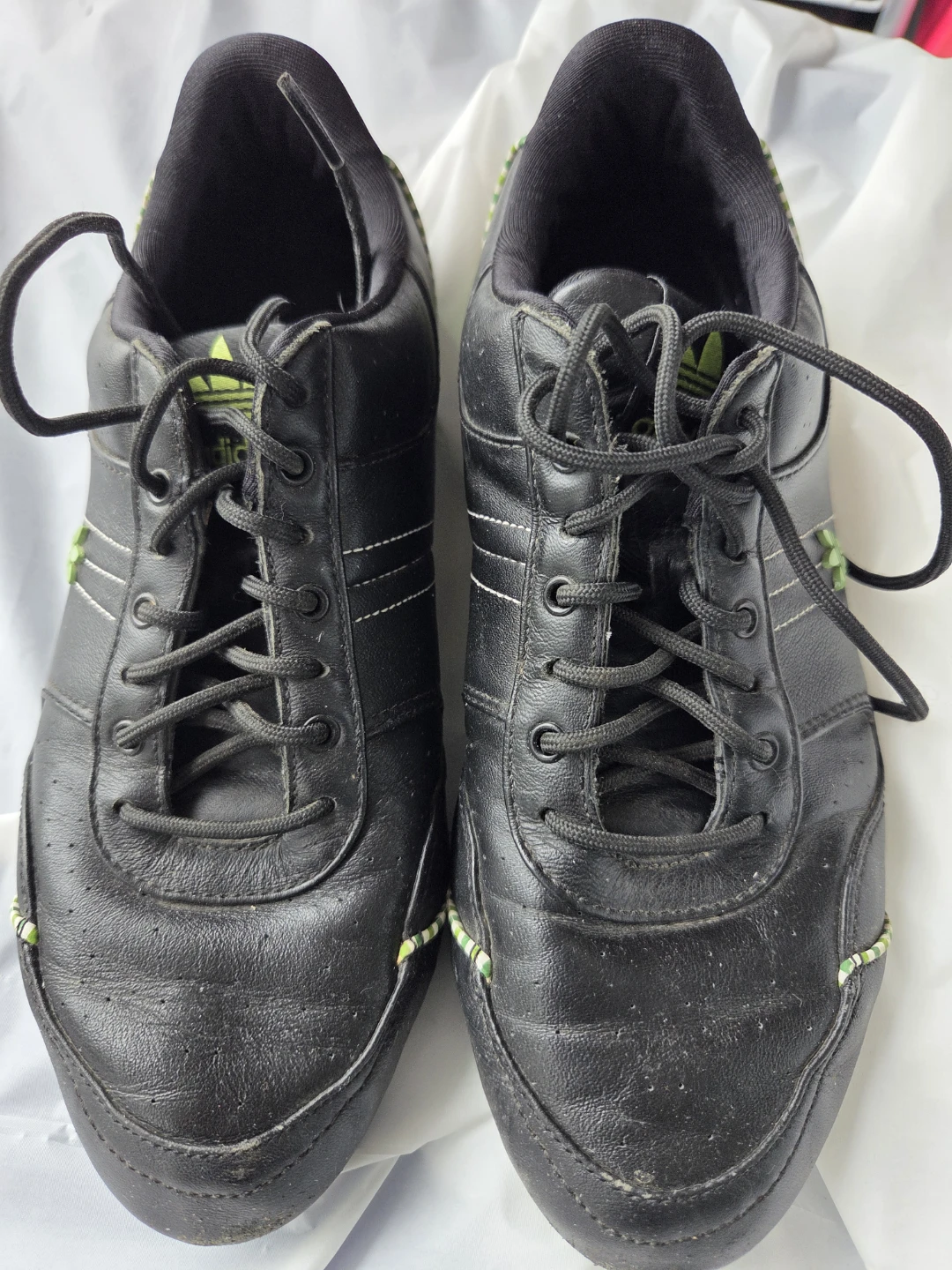 Womens Adidas Black Leather Sneakers