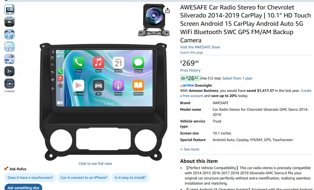 Car Radio Stereo for Chevy Silverado 2014-2019 - photo 2