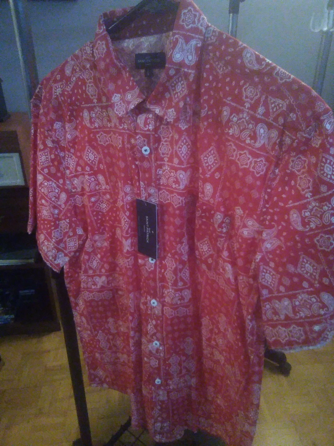 New Mens  Saint-Patrick Rue Short Sleeve Button Up Shirt - photo 2
