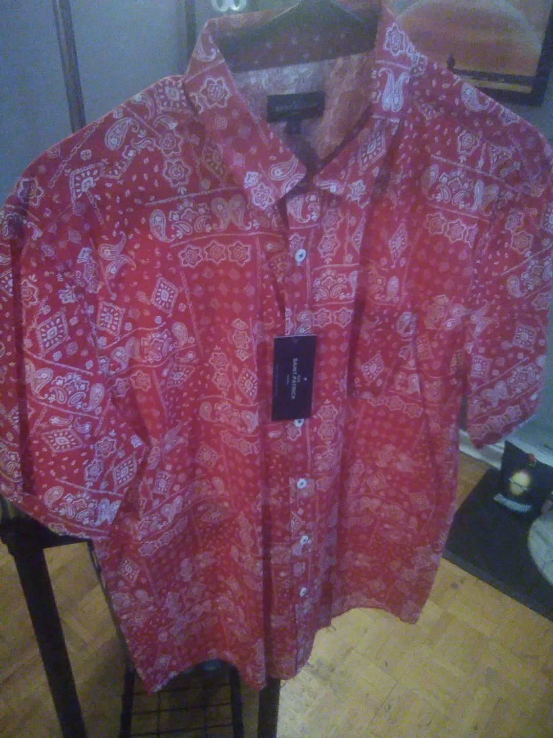 New Mens  Saint-Patrick Rue Short Sleeve Button Up Shirt - photo 3