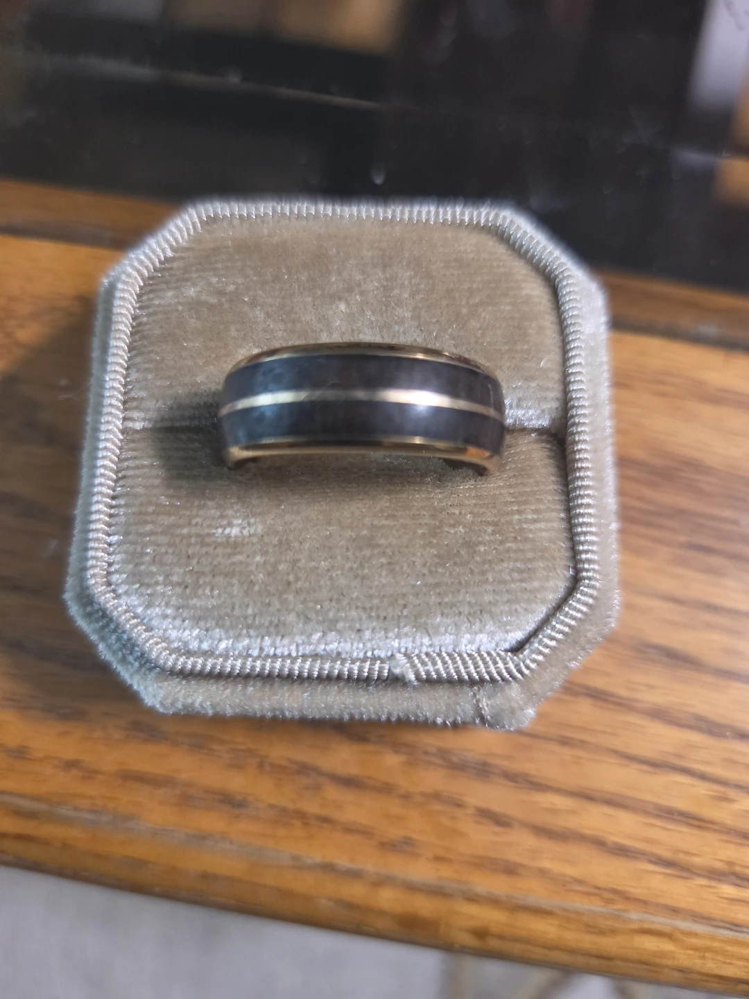 Tungsten Carbide Ring with Wood Inlay