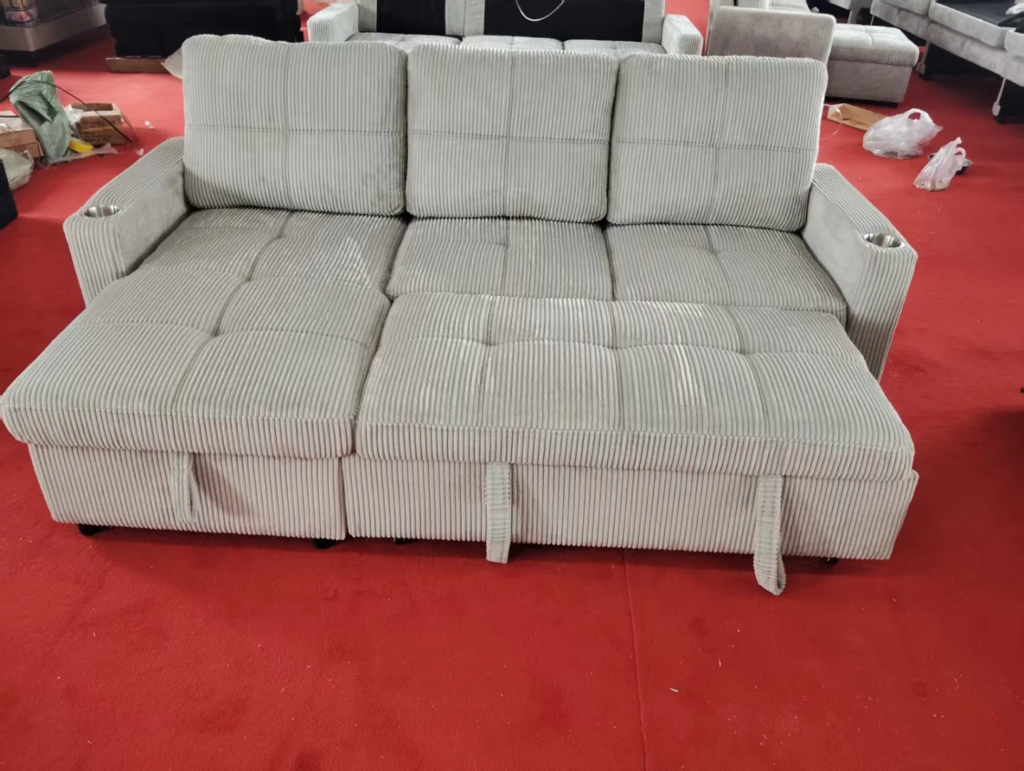 Sofa Bed with Storage and Cup Holders New Arrival - photo 3