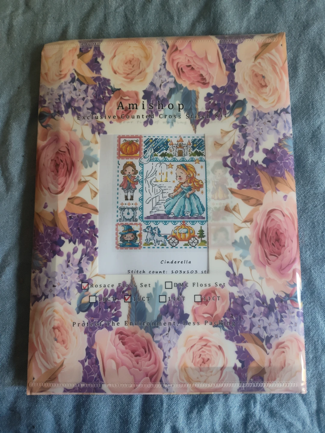 Amishop Cinderella Counted Cross Stitch Kit 103x103
