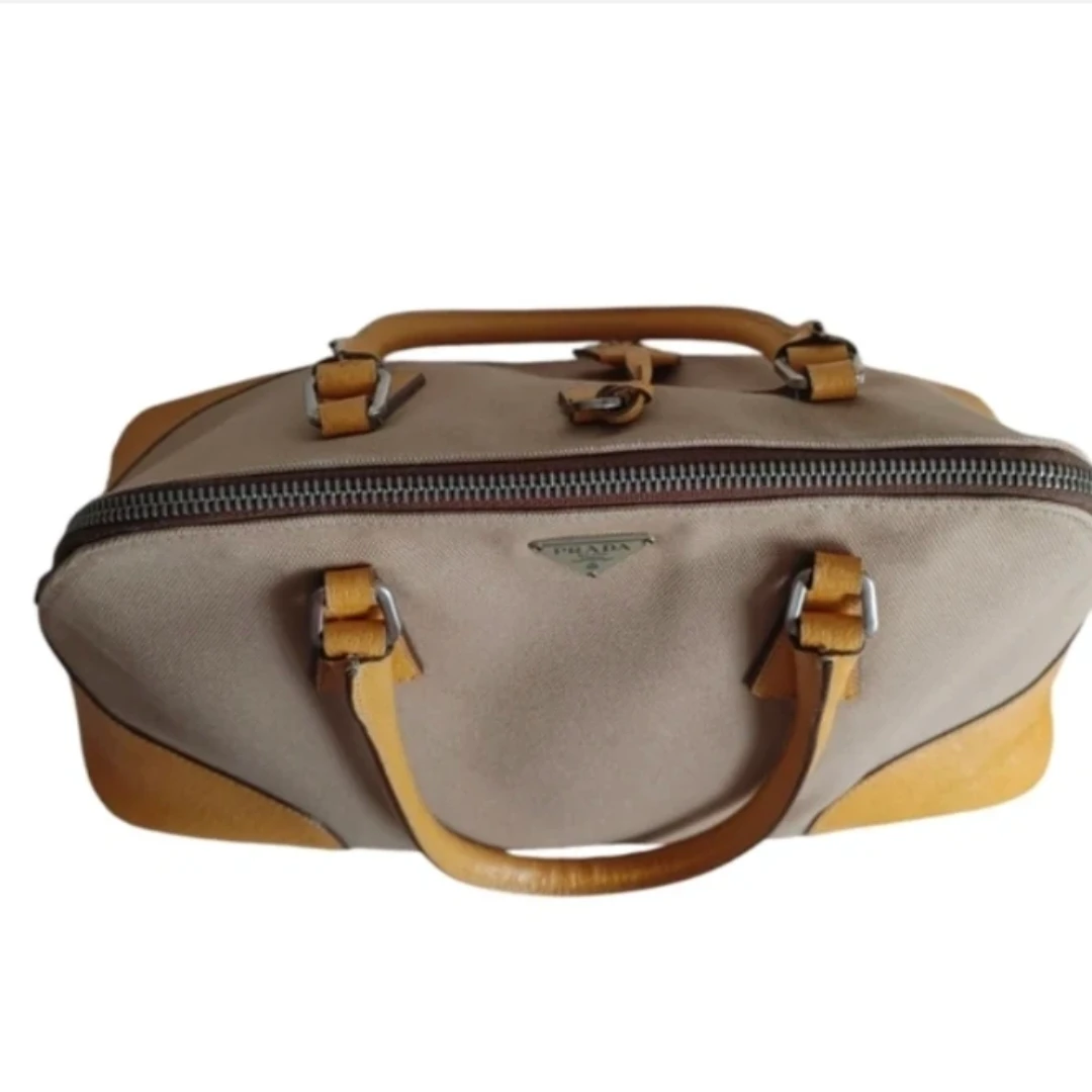 PRADA Dome Canapa & Leather Bag - photo 3