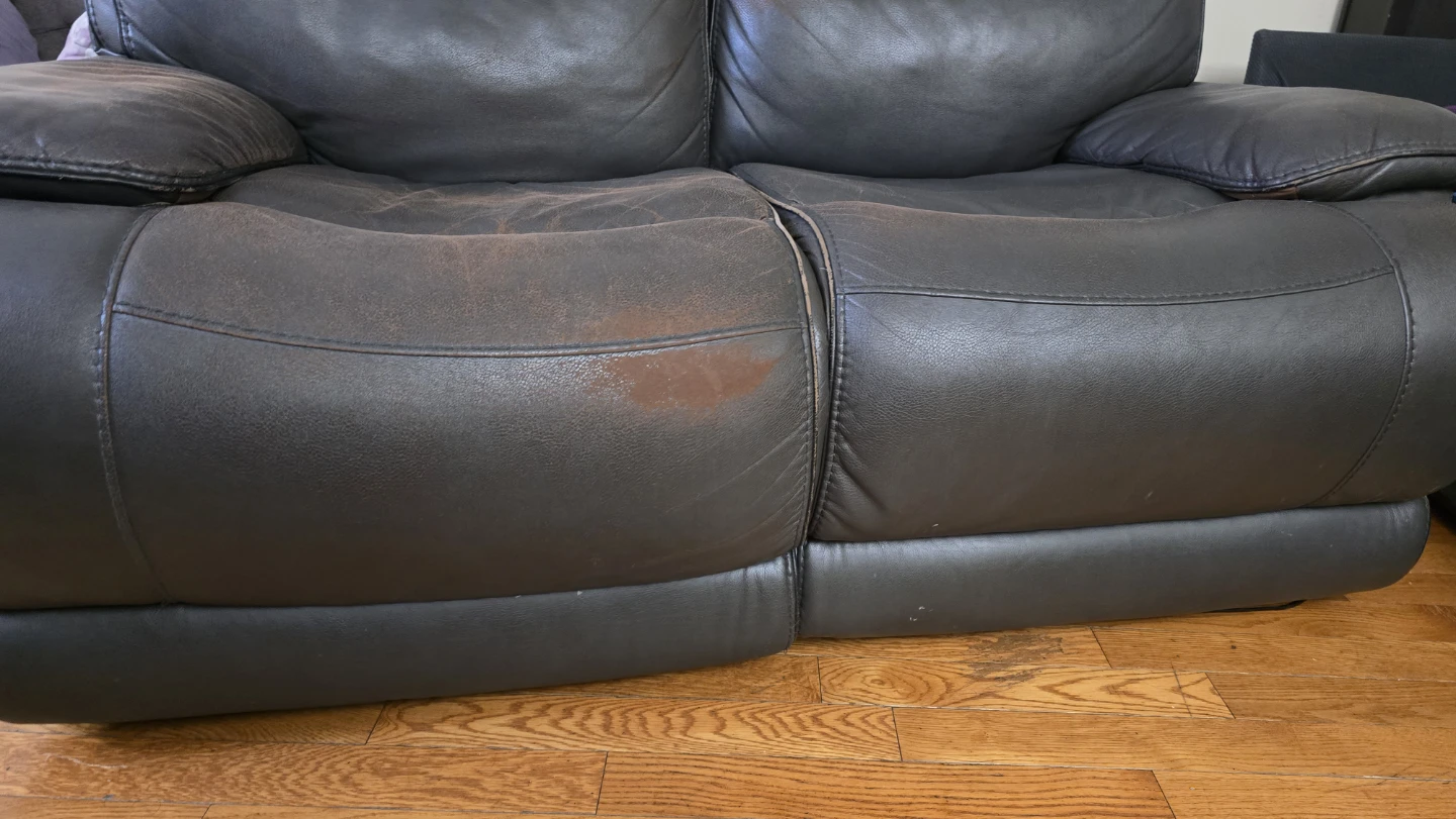 Dark Brown Faux Leather Loveseat Recliner