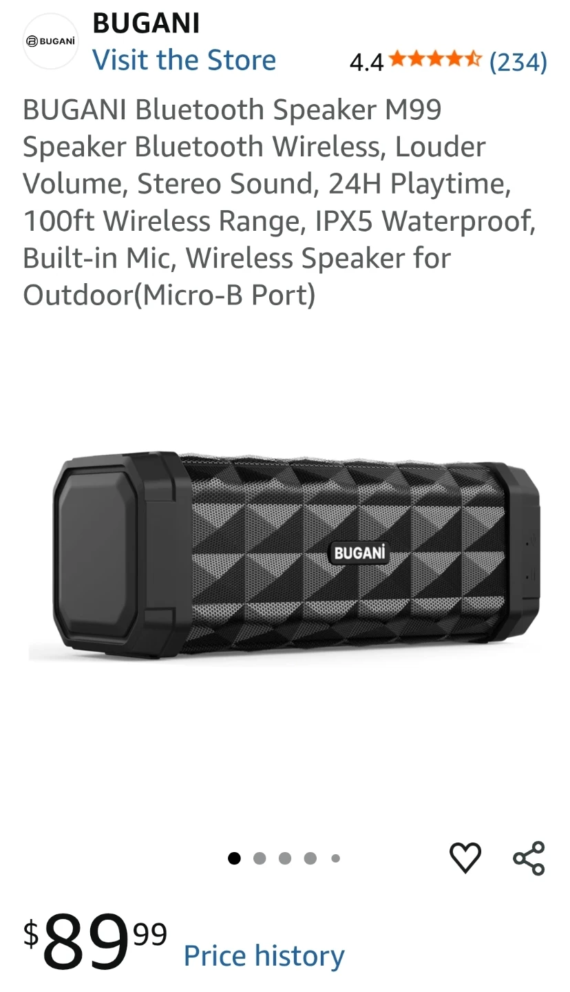 BUGANÌ M99 Waterproof Bluetooth Speaker - photo 2