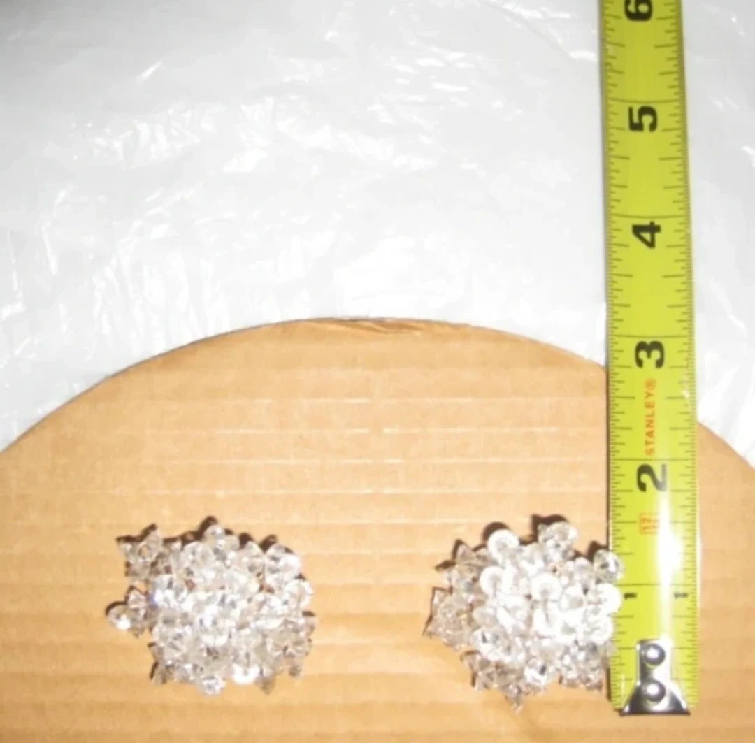 Cluster Diamond Style Earrings, Clip On, Close only