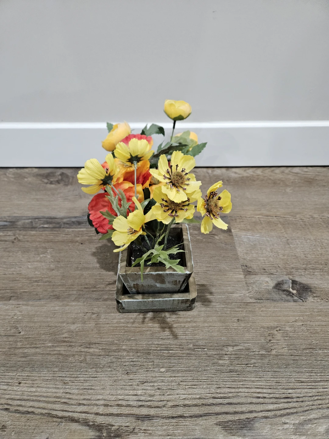 Faux Flower Arrangement in Planter - photo 3