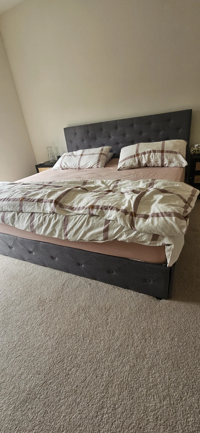 King Size Grey Storage Bed – Excellent Condition - photo 4