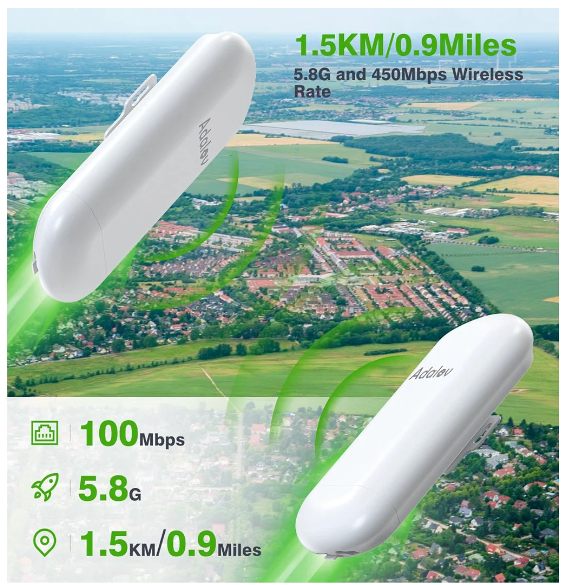 Adalev Wireless Bridge Extender 100Mbps 5.8G - photo 2