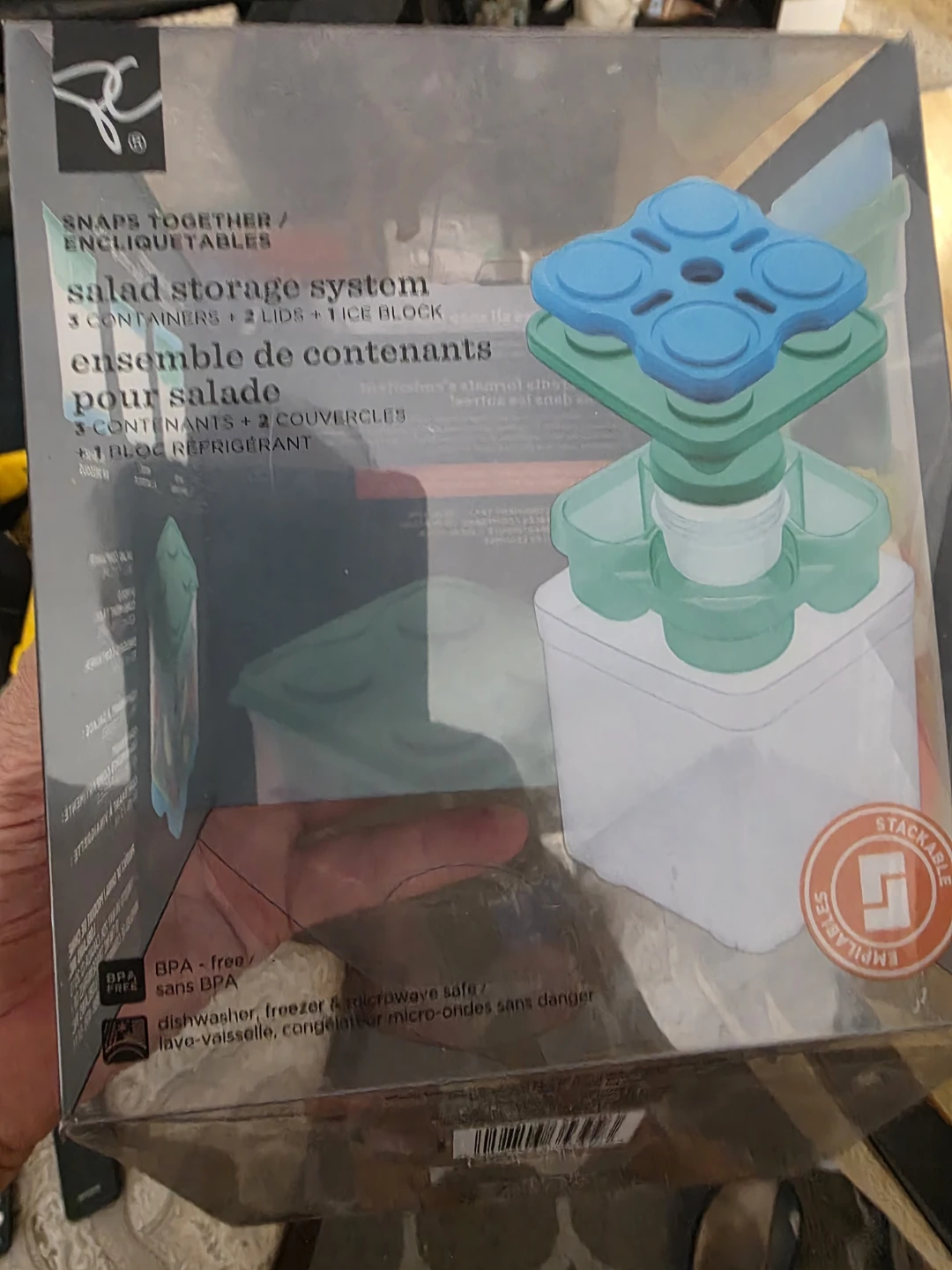 Stackable Salad Storage System with Ice Block - photo 4