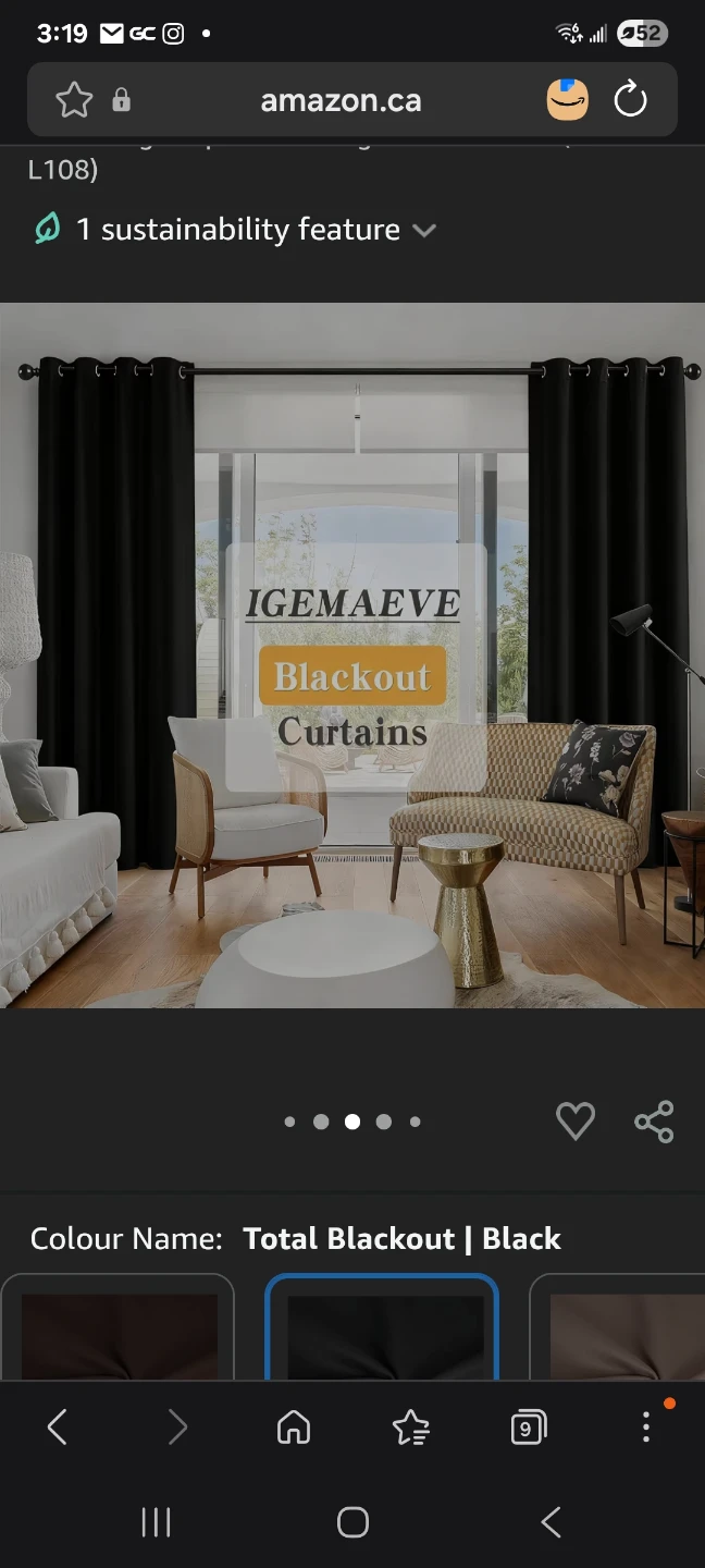 Black Blackout Curtains 108 Inch long x52" brand new - photo 3