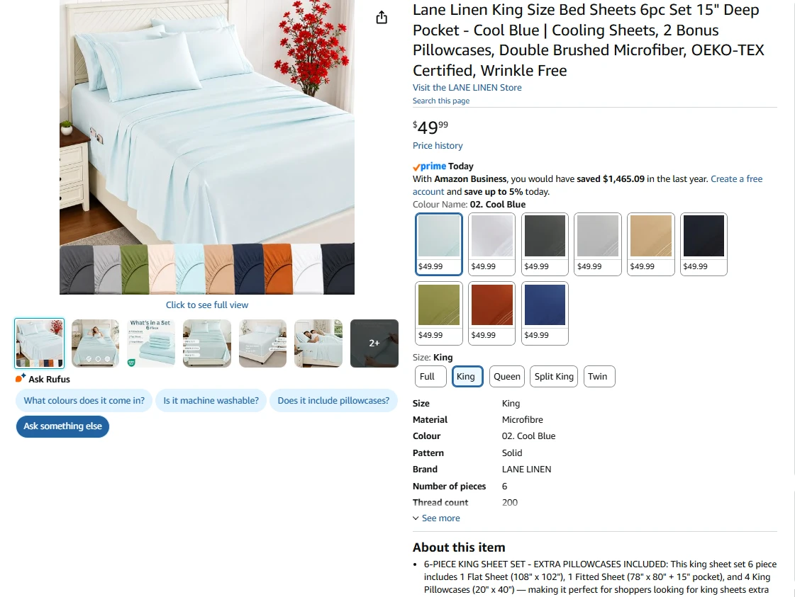 King Size Cooling Sheet Set - photo 2