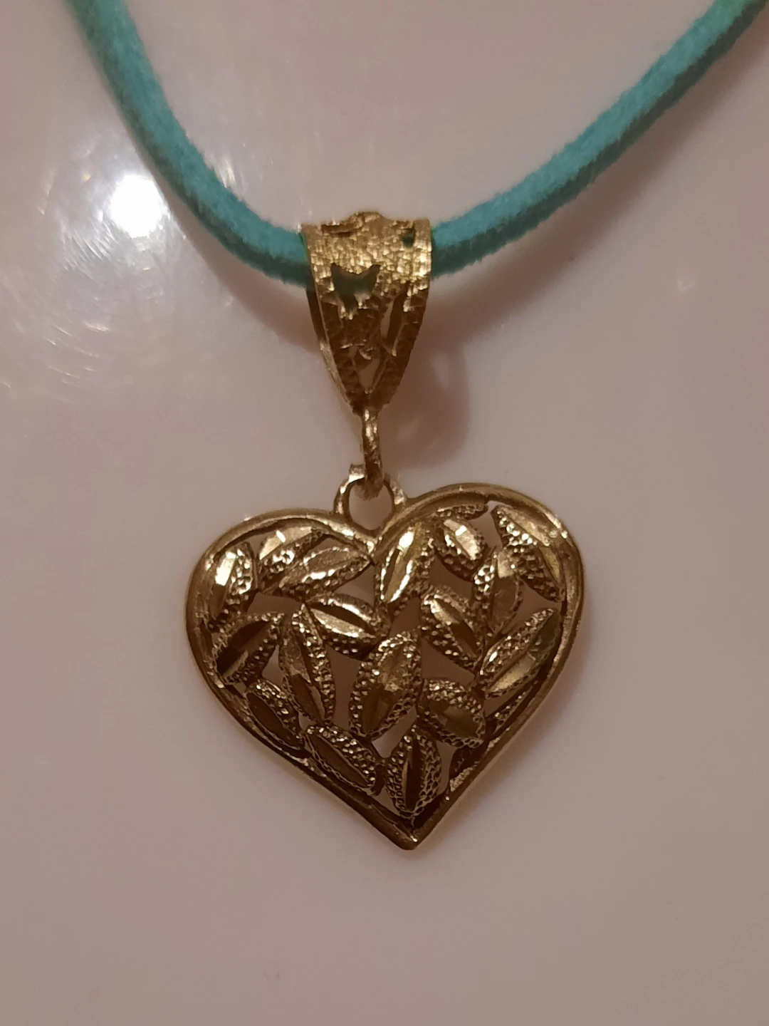Genuine Solid 10K Gold Diamond Cut Heart Pendant Charm