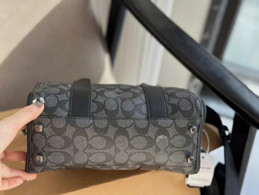 Coach Black Signature Monogram Barrel Bag - photo 4