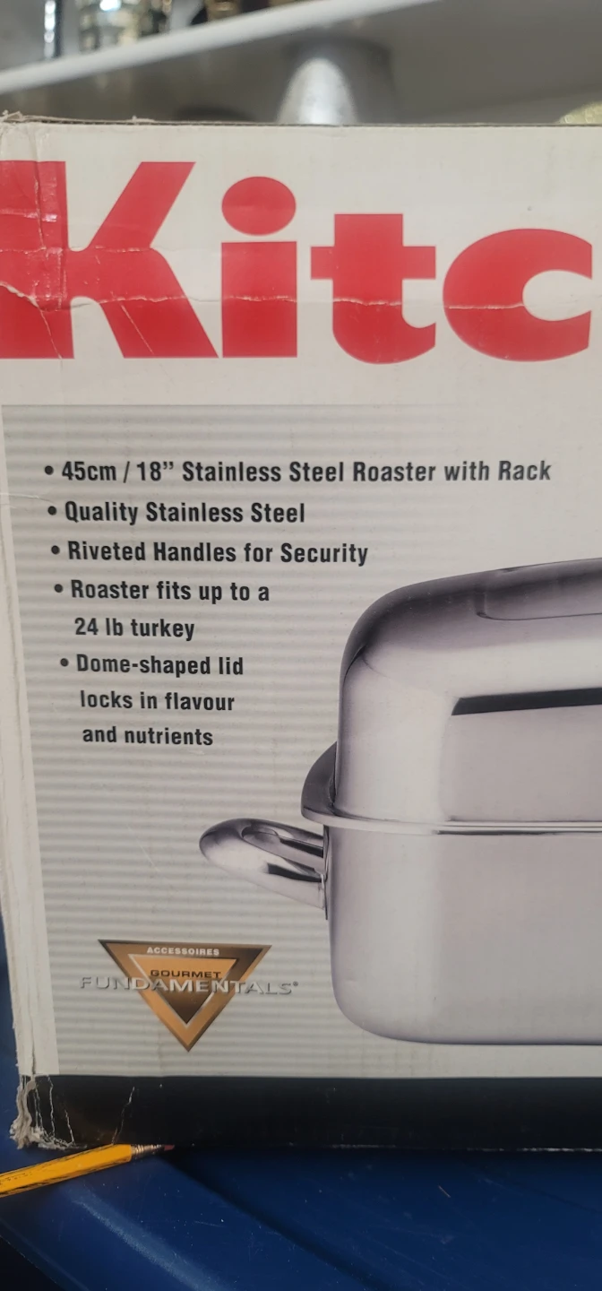 KitchenAid 45cm/18" Stainless Steel Roaster with Rack - photo 2